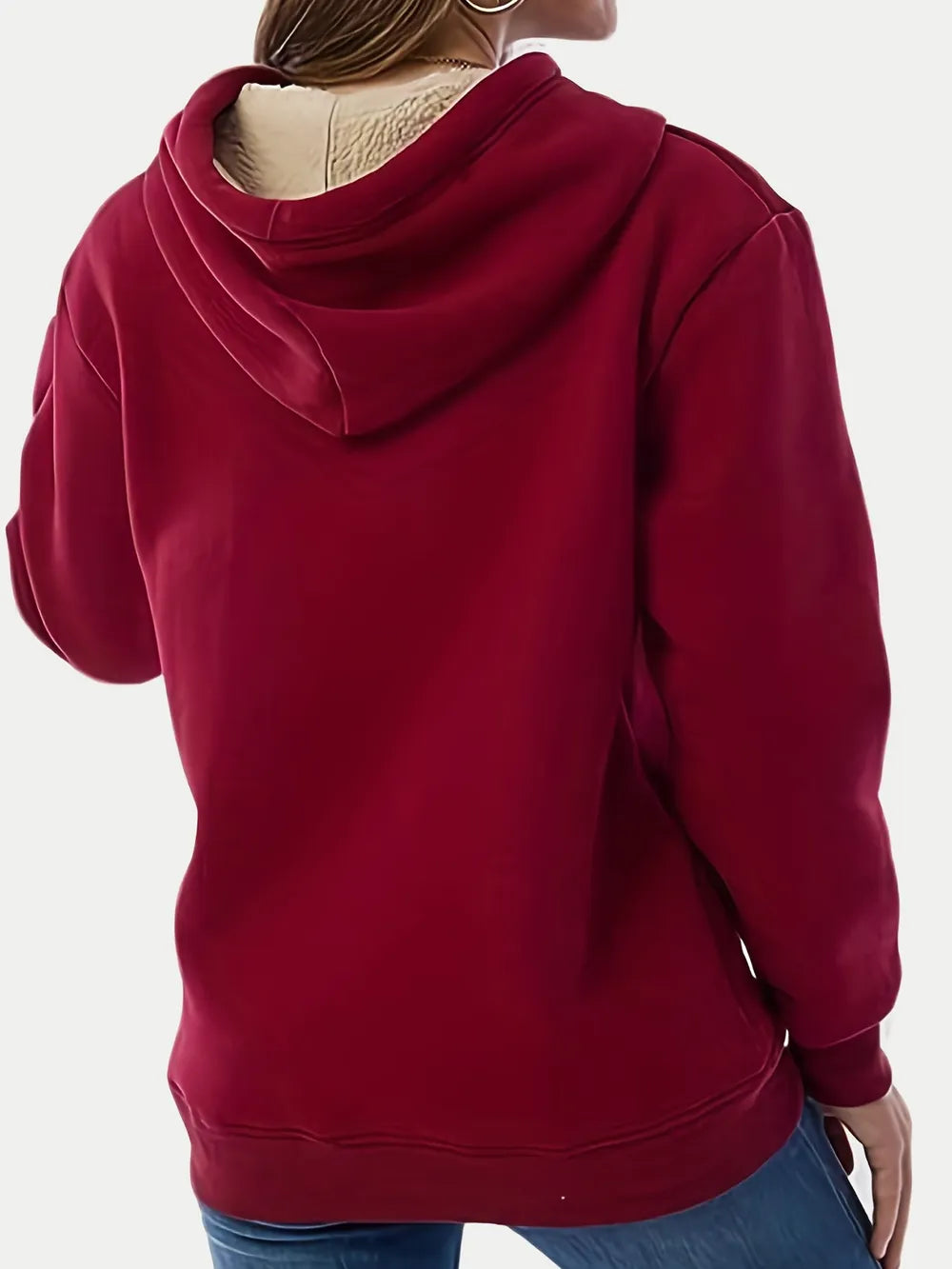 Sarah Express Women's Drawstring Long Sleeve Hoodie with Kangaroo Pocket