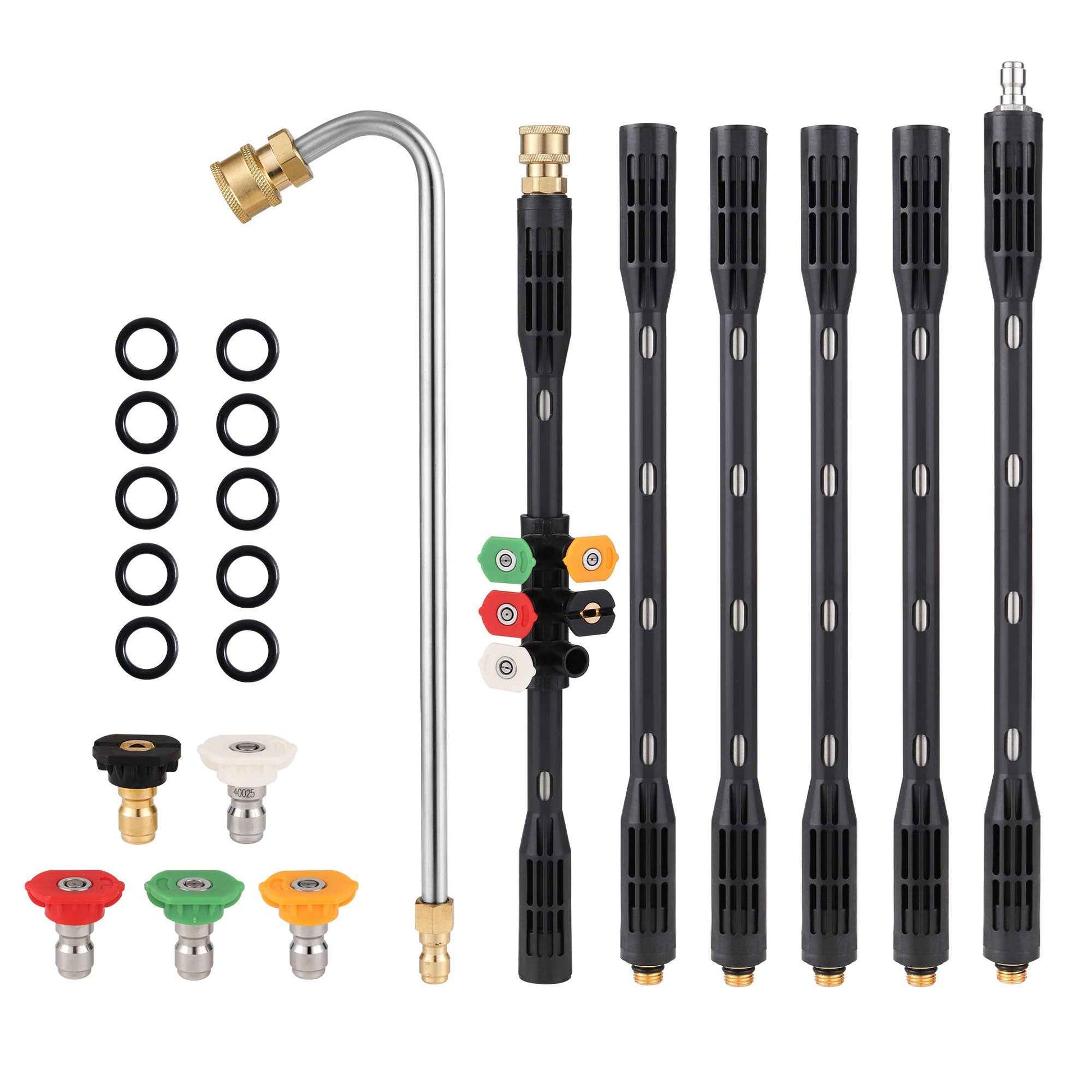 Sarah Express 110 Inch Gutter Cleaning Extension Rod for Pressure Washer - 4000 PSI Stainless Steel Drain Cleaner