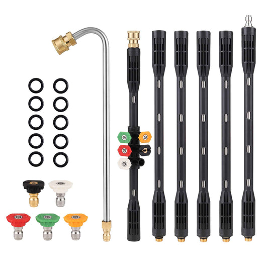 Sarah Express 110 Inch Gutter Cleaning Extension Rod for Pressure Washer - 4000 PSI Stainless Steel Drain Cleaner