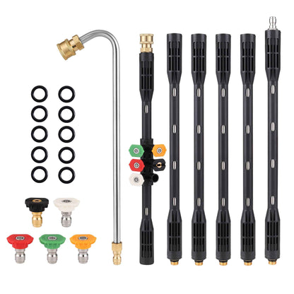 Sarah Express 110 Inch Gutter Cleaning Extension Rod for Pressure Washer - 4000 PSI Stainless Steel Drain Cleaner Photo Color