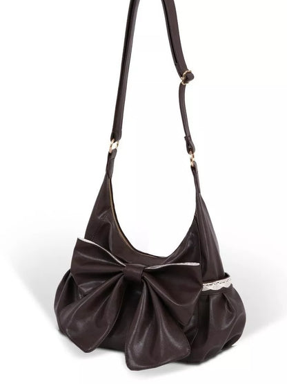 Sarah Express Women's Bow Accent Leather Crossbody Bag