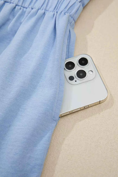 Sarah Express Women's Mineral Wash Tank Dress with Pockets - Elastic Waist Casual Dress