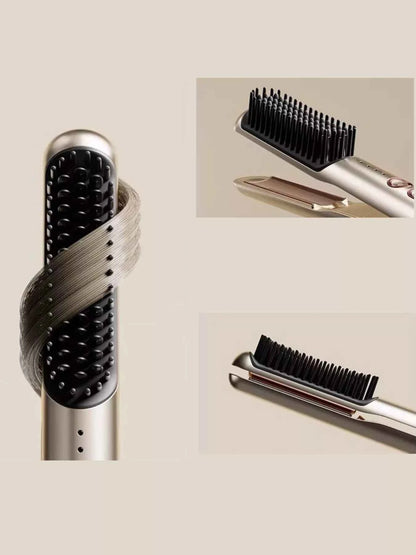 Sarah Express Women's Portable Heated Straightening Comb - 2-in-1 Curling & Straightening Hair Styling Tool