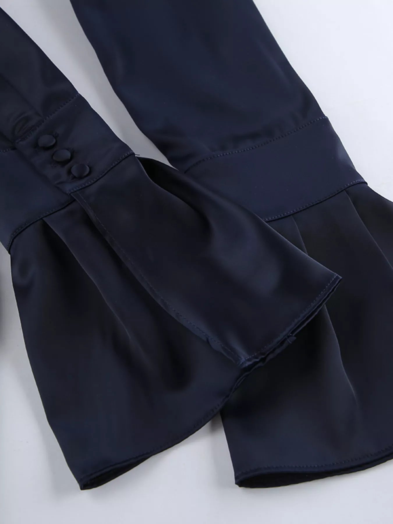 Sarah Express Women's Mock Neck Flounce Sleeve Dress