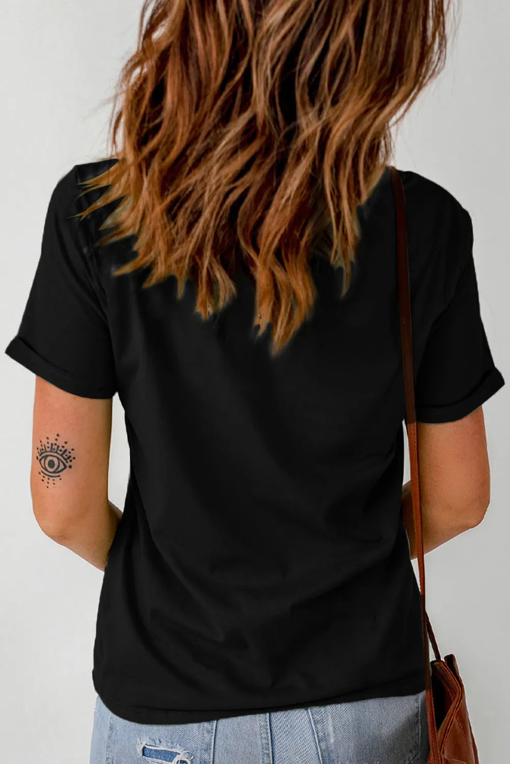 Sarah Express Women's Letter Graphic Round Neck Short Sleeve T-Shirt