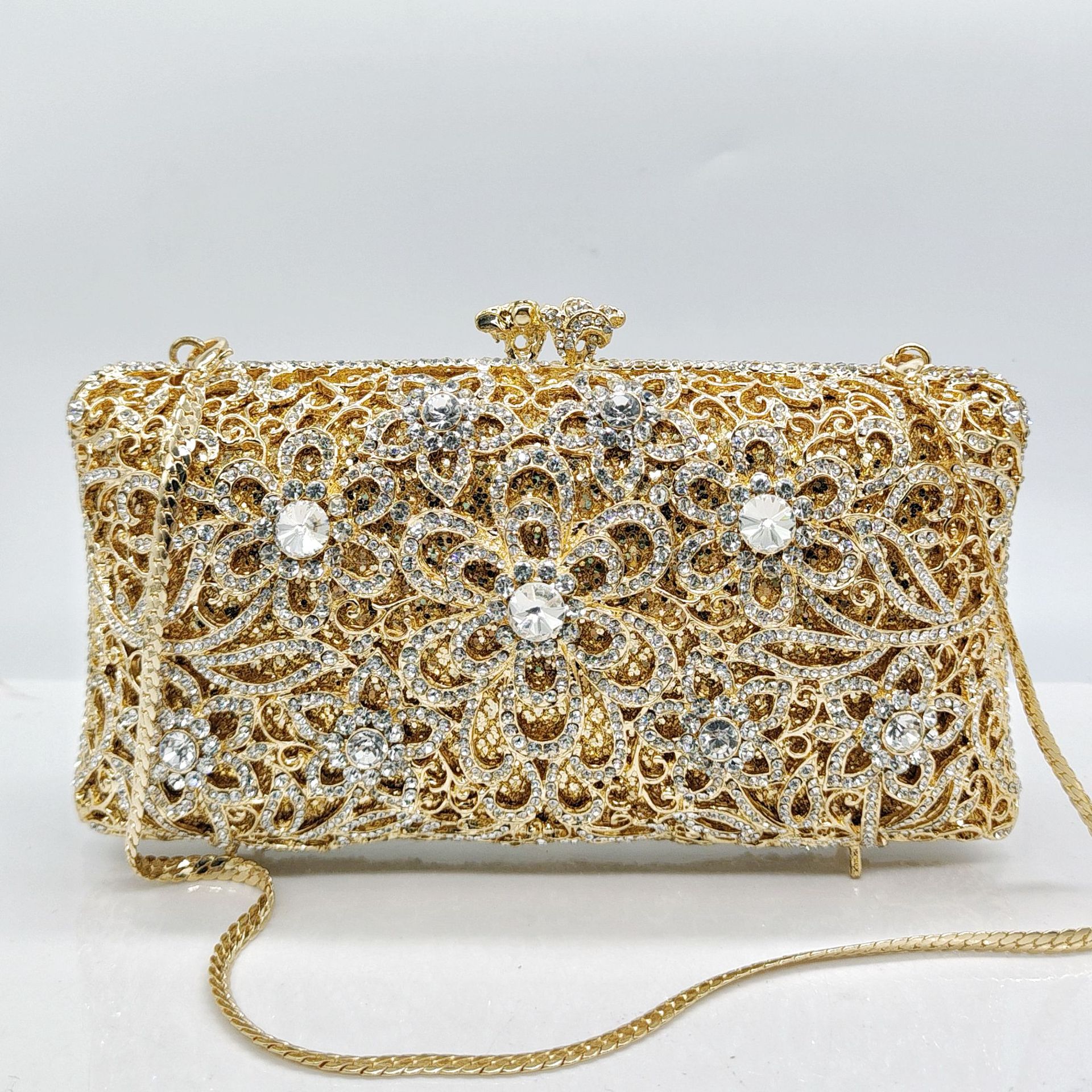 Sarah Express Diamond Evening Clutch Bag - Luxury Crystal Rhinestone Handbag for Wedding Party Banquet