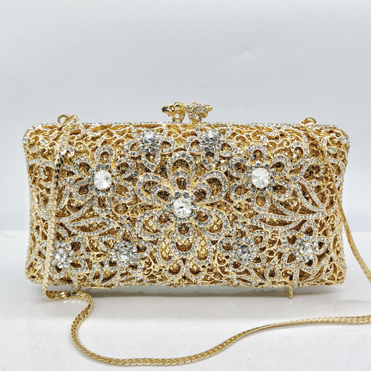Sarah Express Diamond Evening Clutch Bag - Luxury Crystal Rhinestone Handbag for Wedding Party Banquet