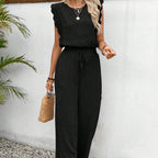 Sarah Express Sleeveless Vest Trousers Two Piece Set Lace Detail