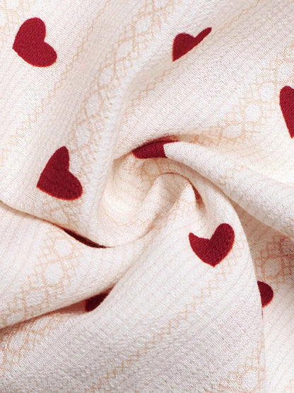 Sarah Express Women's Heart Print Tie Shoulder A-Line Mini Dress