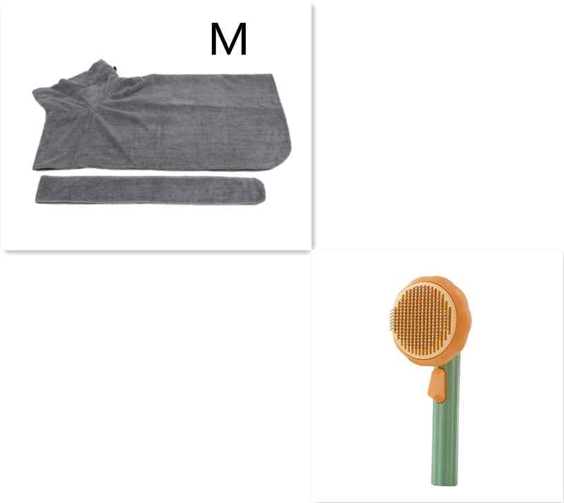 Sarah Express Self-Cleaning Pet Grooming Brush for Cats & Dogs - 232 Steel Needles Massage Comb Green Grey M