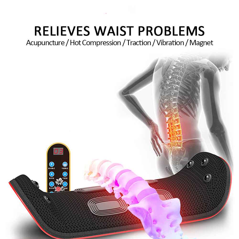 Sarah Express Electric Lumbar Traction Device - Back Pain Relief Massager with Heat & Vibration