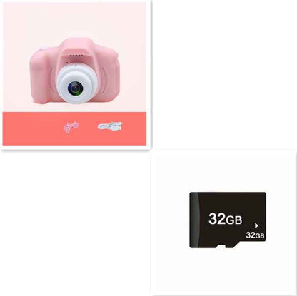 Sarah Express HD Mini Kids Digital Camera 13MP 1080P Cartoon Design with 2.0 Inch Screen X2Pink 32G USB