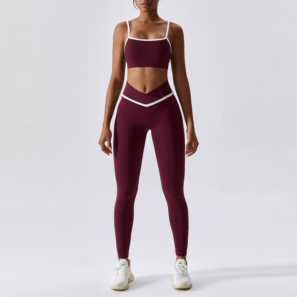 Sarah Express Women's Quick-Dry Sports Bra Leggings Set - 2-Piece Fitness Activewear S-XL 4 Colors Pants or Shorts