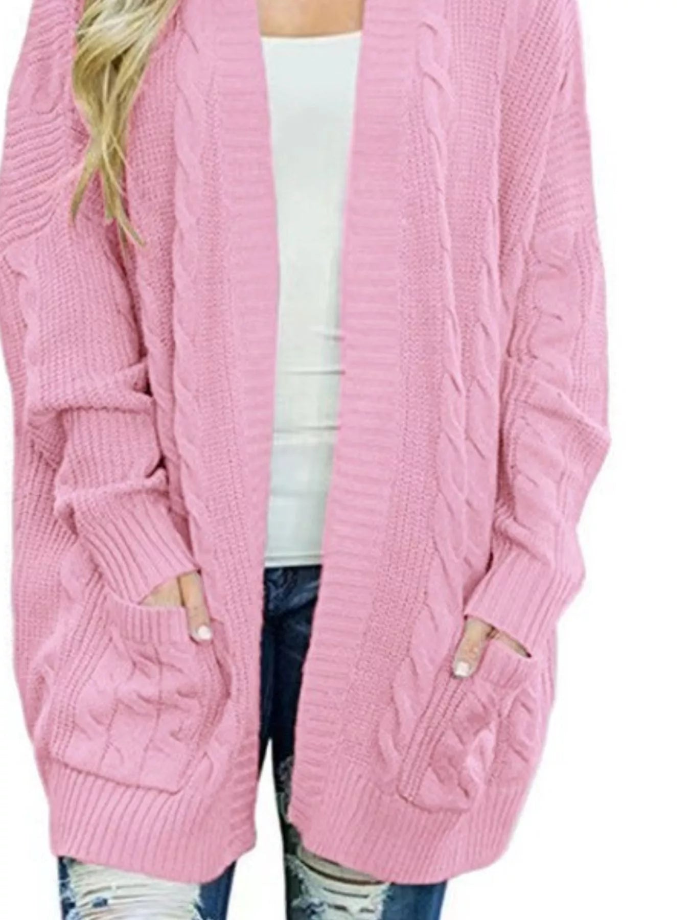 Sarah Express Women's Chunky Knit Open Front Cardigan - Cozy Oversized Plus Size Sweater