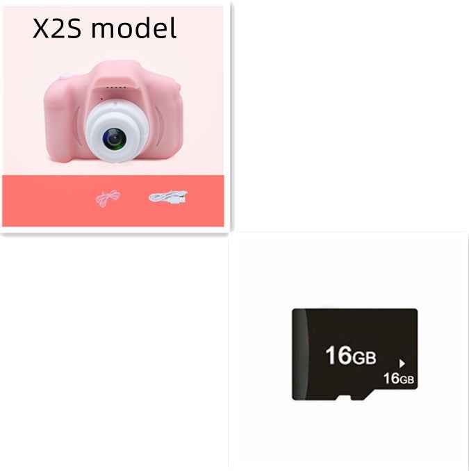 Sarah Express HD Mini Kids Digital Camera 13MP 1080P Cartoon Design with 2.0 Inch Screen X2SPink 16G USB