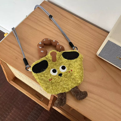 Sarah Express Women's Cartoon Plush Crossbody Bag Khaki ONESIZE