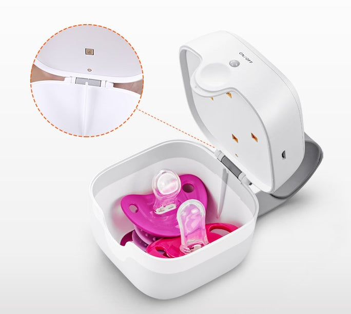Sarah Express UV Pacifier Sterilizer Box - Baby Pacifier Sanitizer Storage Case with LED Disinfection