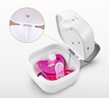 Sarah Express UV Pacifier Sterilizer Box - Baby Pacifier Sanitizer Storage Case with LED Disinfection