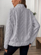 Trendsi Full Size Fleece Half Zip Sweatshirt Plus Size