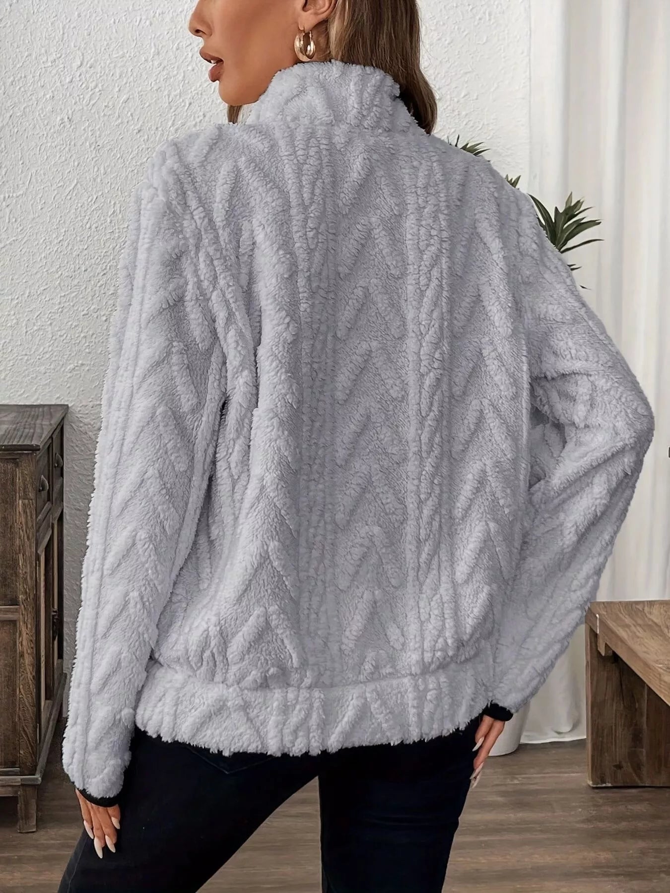 Sarah Express Women's Fleece Half Zip Sweatshirt Plus Size