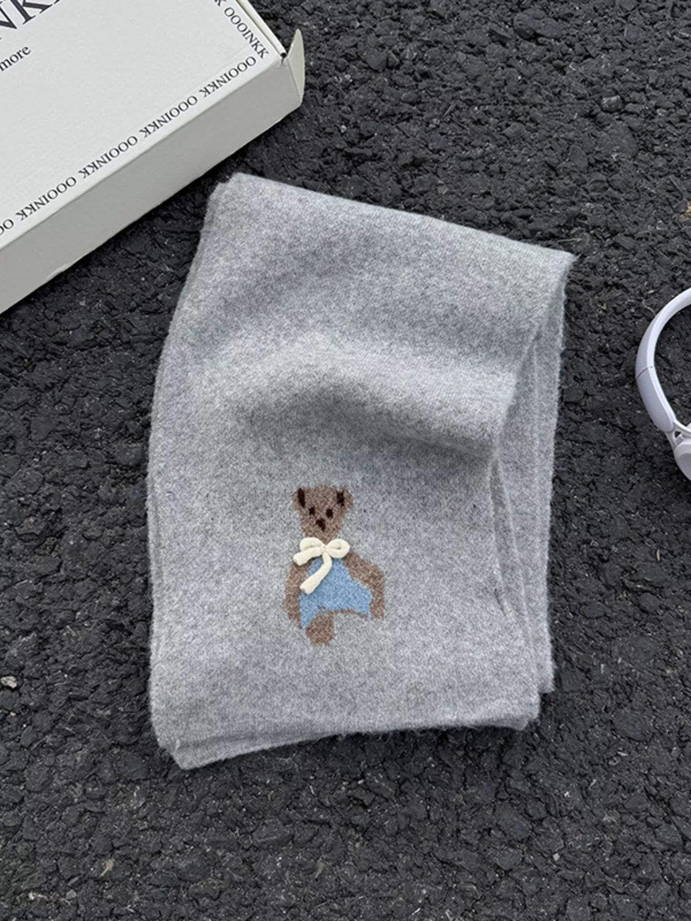 Sarah Express Women's Bear Knitted Scarf Gray ONESIZE