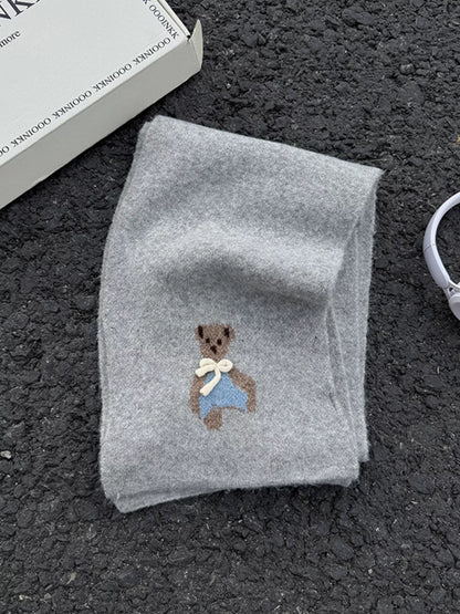 Sarah Express Women's Bear Knitted Scarf Gray ONESIZE