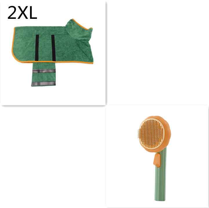 Sarah Express Self-Cleaning Pet Grooming Brush for Cats & Dogs - 232 Steel Needles Massage Comb Green Green 2XL