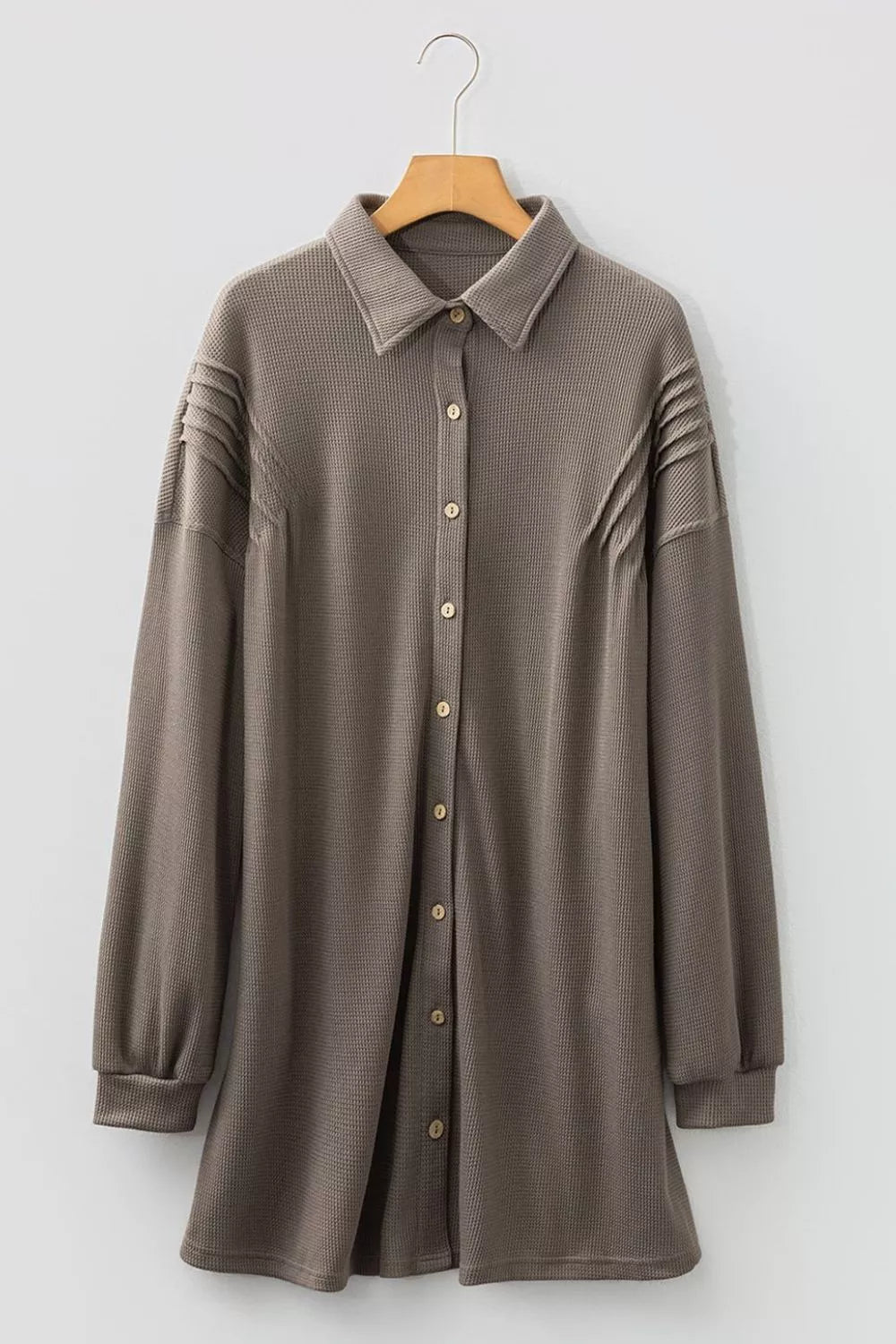 Sarah Express Women's Waffle Knit Shirt Tunic Dress