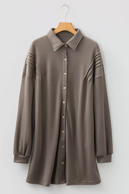 Sarah Express Women's Waffle Knit Shirt Tunic Dress