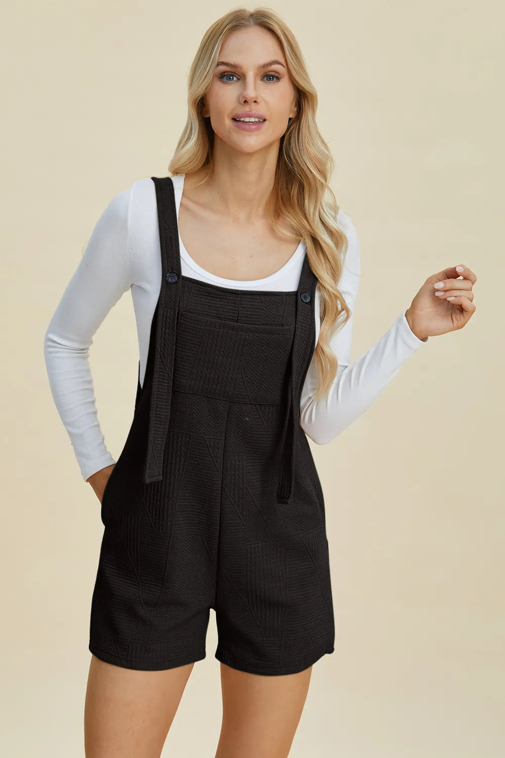 Sarah Express Women’s Plus Size Textured Sleeveless Romper Casual