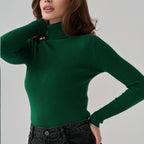 Sarah Express Women's Turtleneck Knit Pullover Sweater Long Sleeve