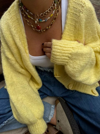 Sarah Express Women's Button Up Dropped Shoulder Cardigan