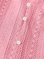 Sarah Express Women's Lace Notched Long Sleeve Shirt - Elegant Button-Up Blouse