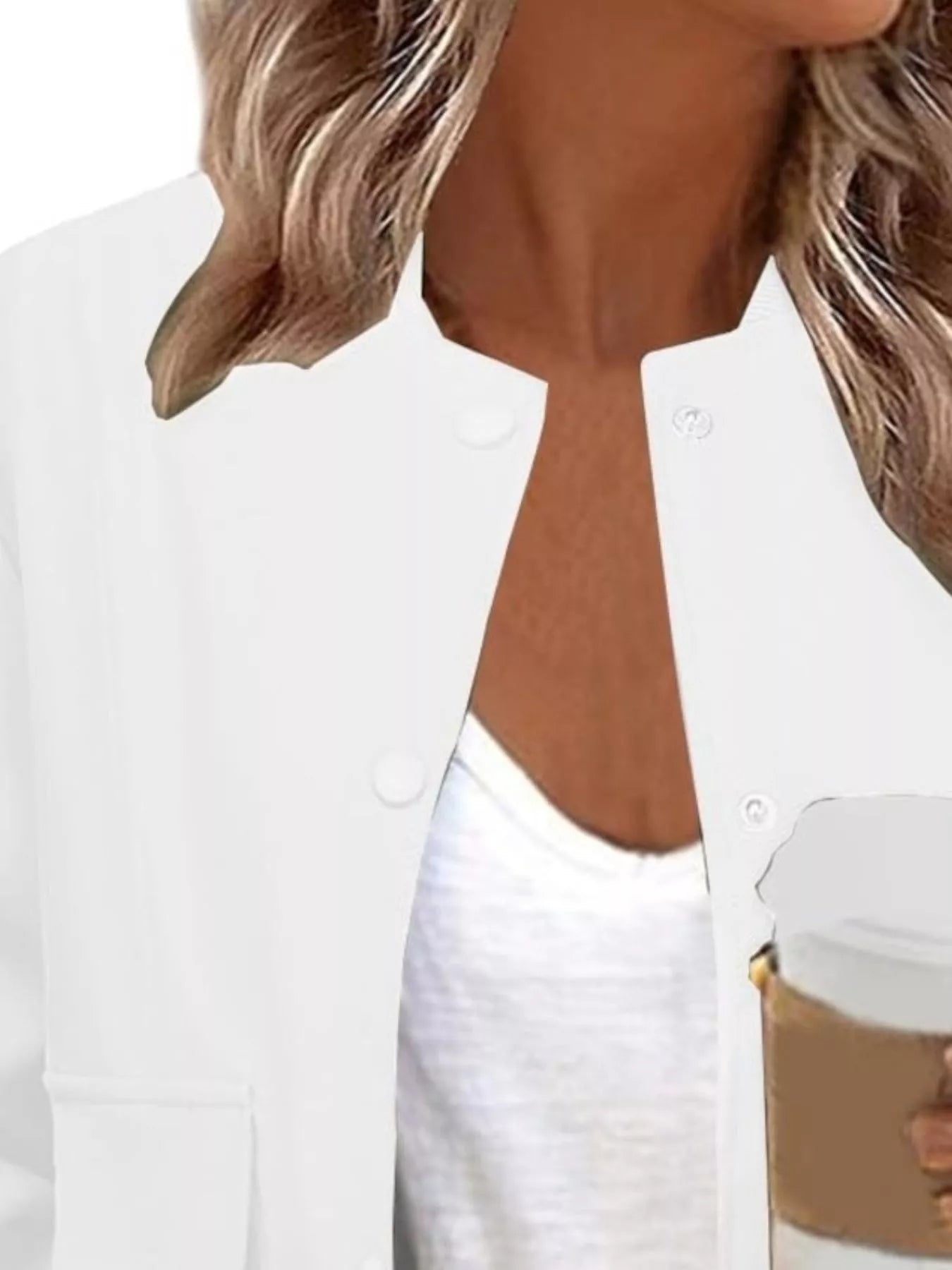 Sarah Express Women's Snap Down Long Sleeve Jacket Plus Size