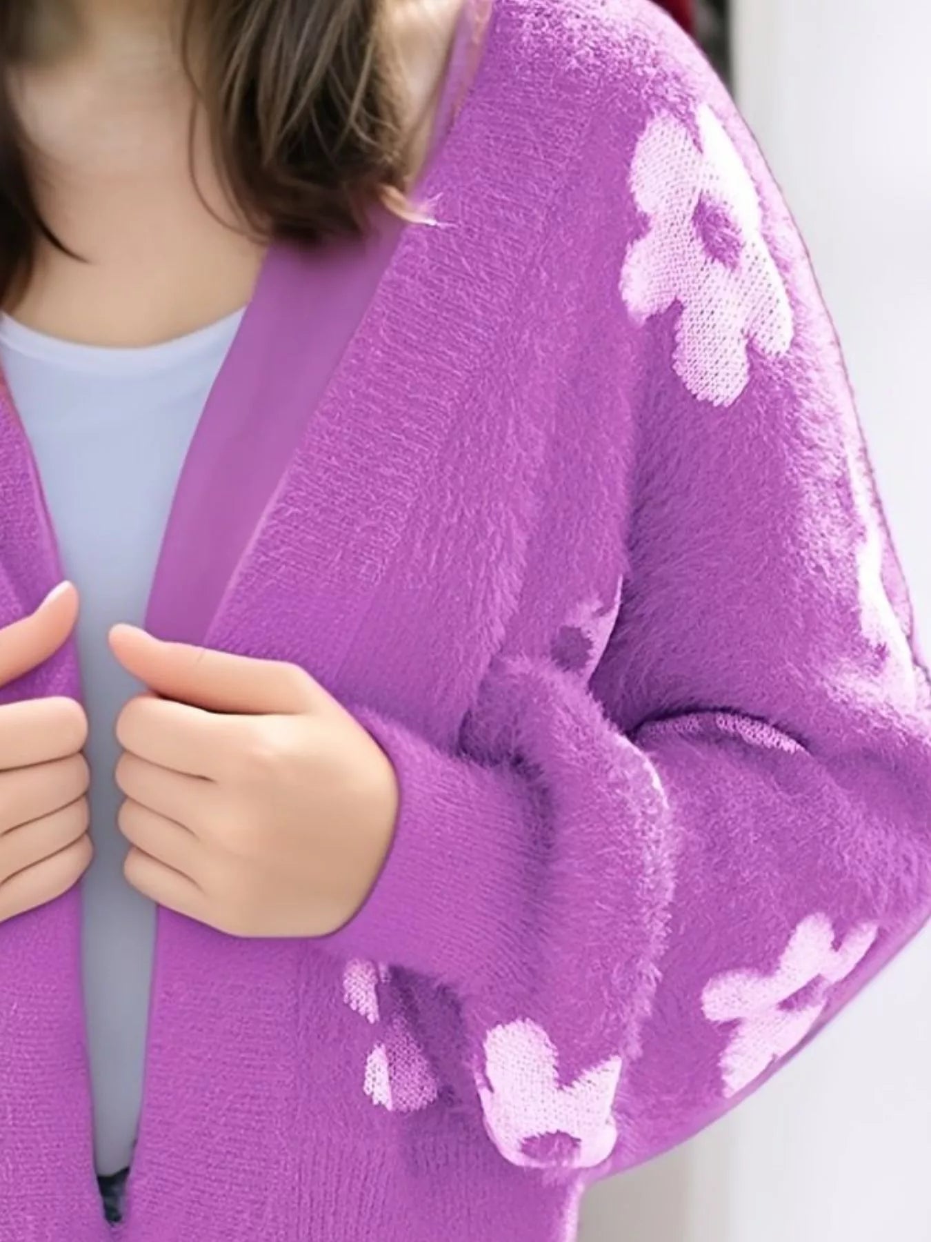 Sarah Express Women's Floral Open Front Cardigan