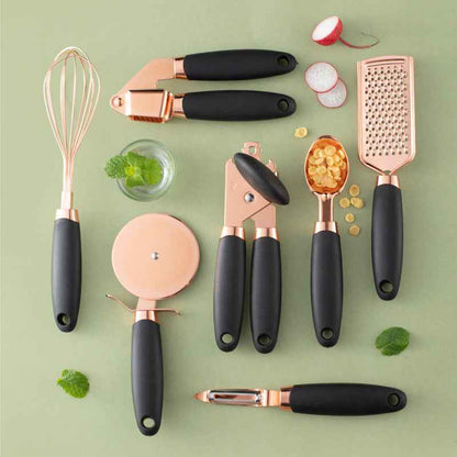 Sarah Express Rose Gold Kitchen Peeler & Utensil Set - 7 Piece Stainless Steel Cookware Tools