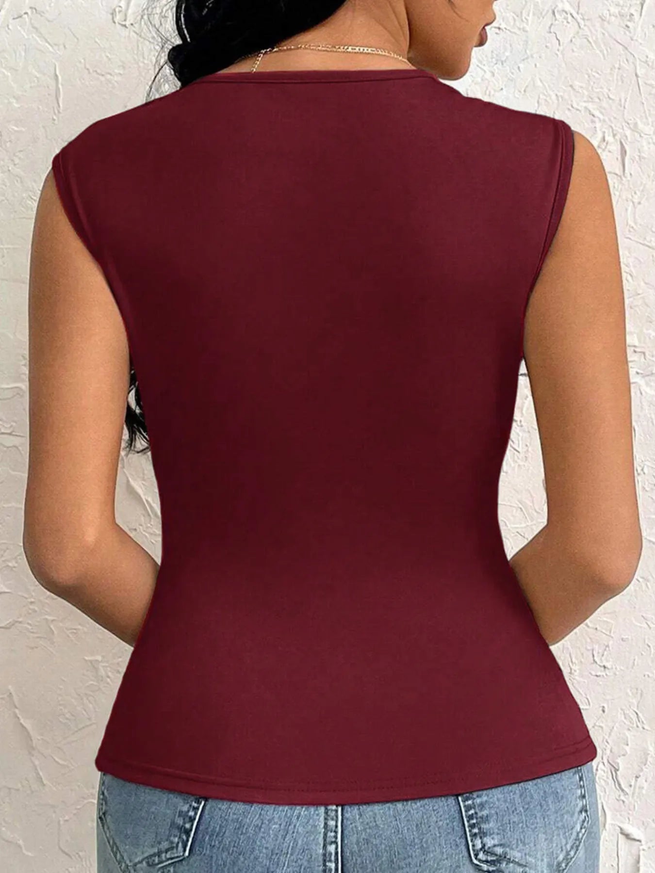 Sarah Express Women's Slit Asymmetrical Tank Top