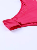 Sarah Express Women's Rhinestone Round Neck Long Sleeve Bodysuit