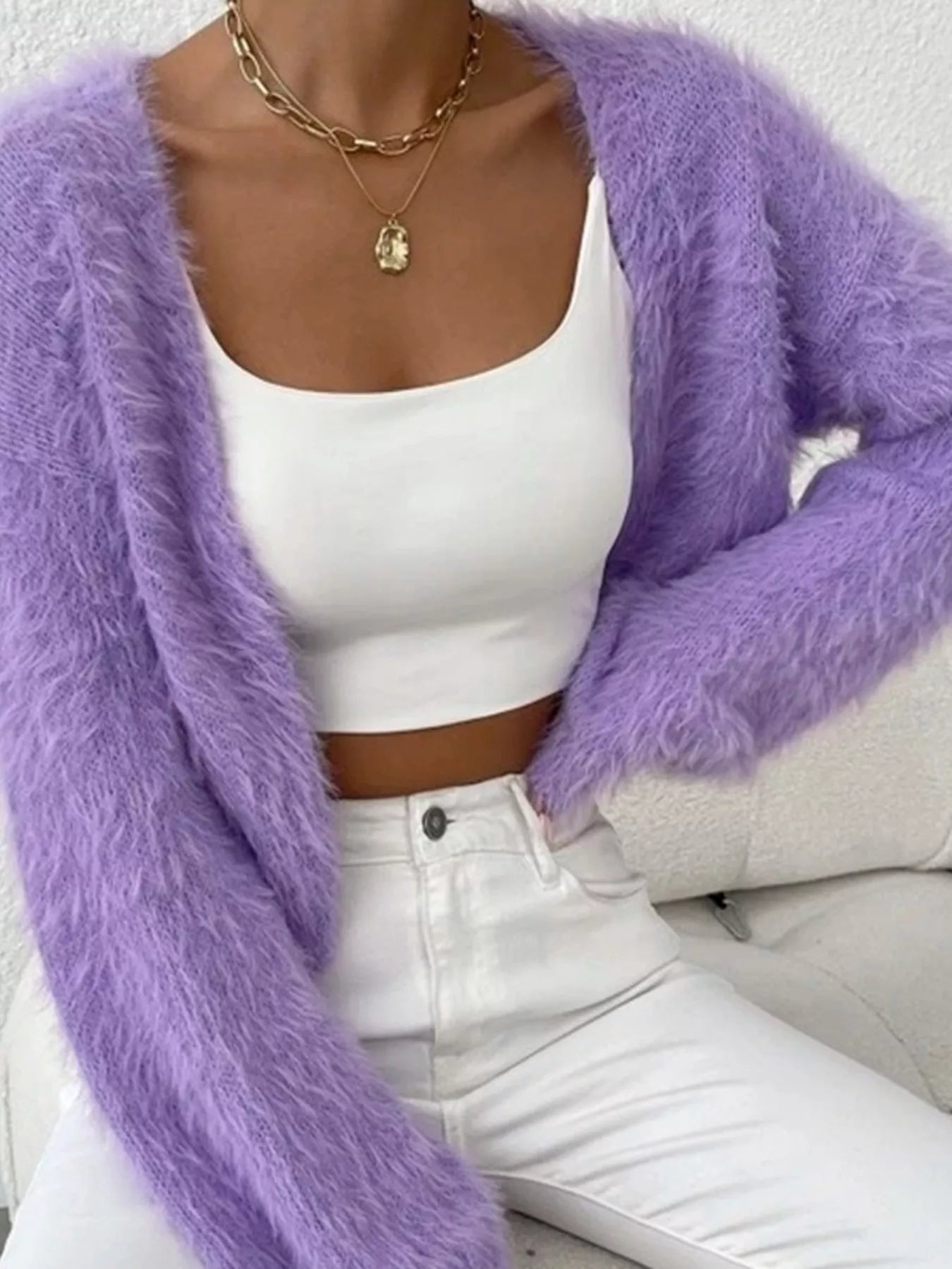 Sarah Express Women's Open Front Long Sleeve Cardigan