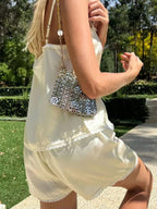 Sarah Express Women's Lace Detail Cami and Shorts Set