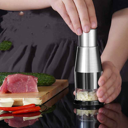Sarah Express Stainless Steel Garlic Press Crusher - Manual Onion Chopper Vegetable Mincer Kitchen Tool