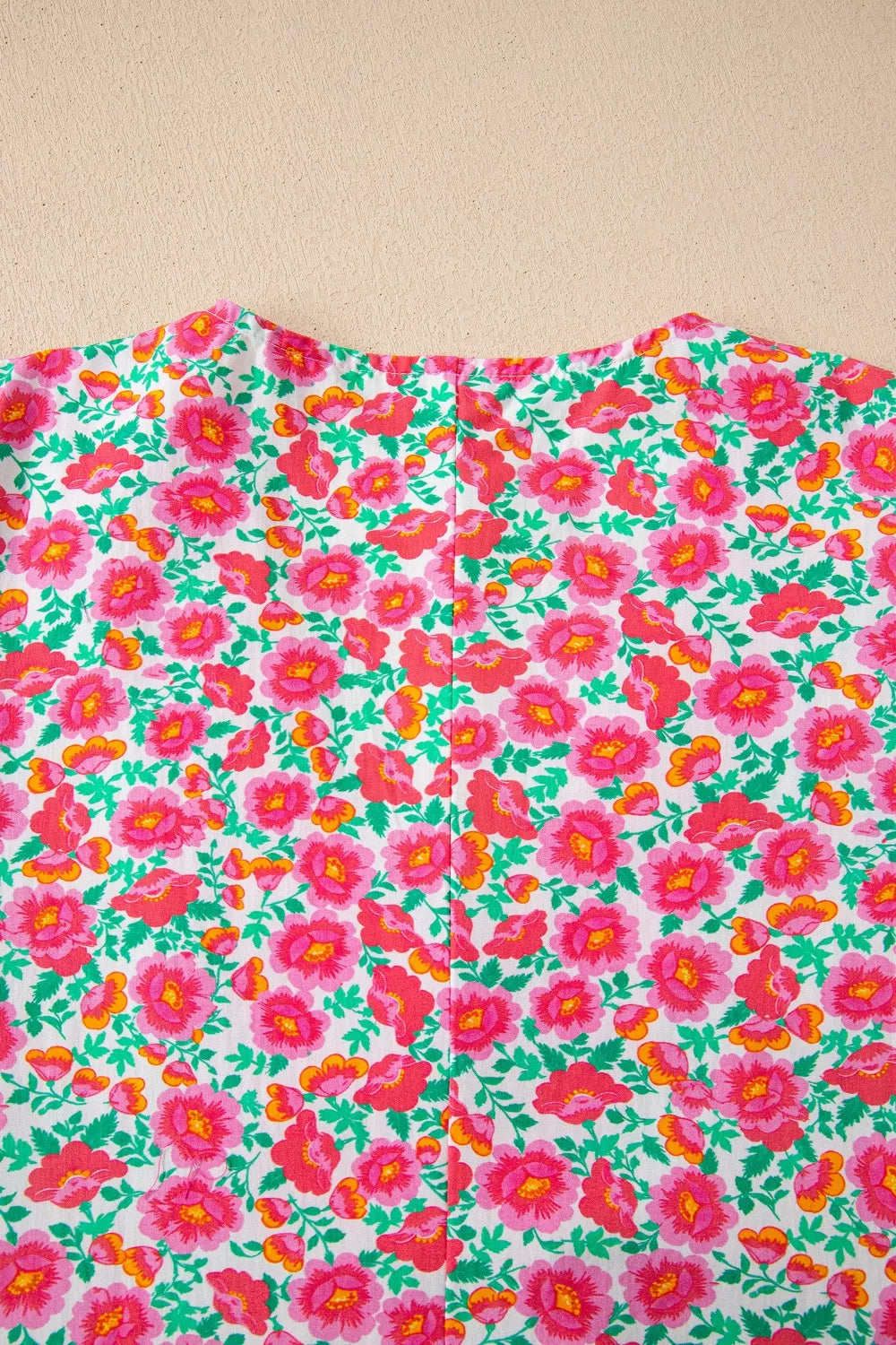 Sarah Express Women's Floral Print V Neck Mini Dress Short Bubble Sleeve Patchwork