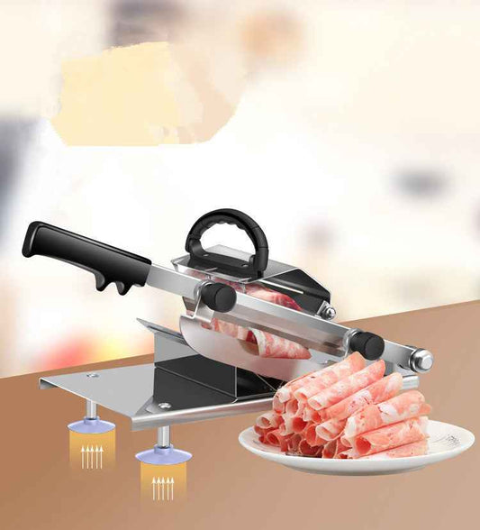 Sarah Express Manual Meat Slicer Machine - Adjustable Thickness Stainless Steel Cutter for Vegetables & Fruits
