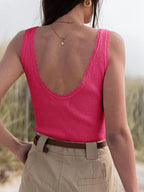 Sarah Express Women's Ribbed Scoop Neck Tank Top