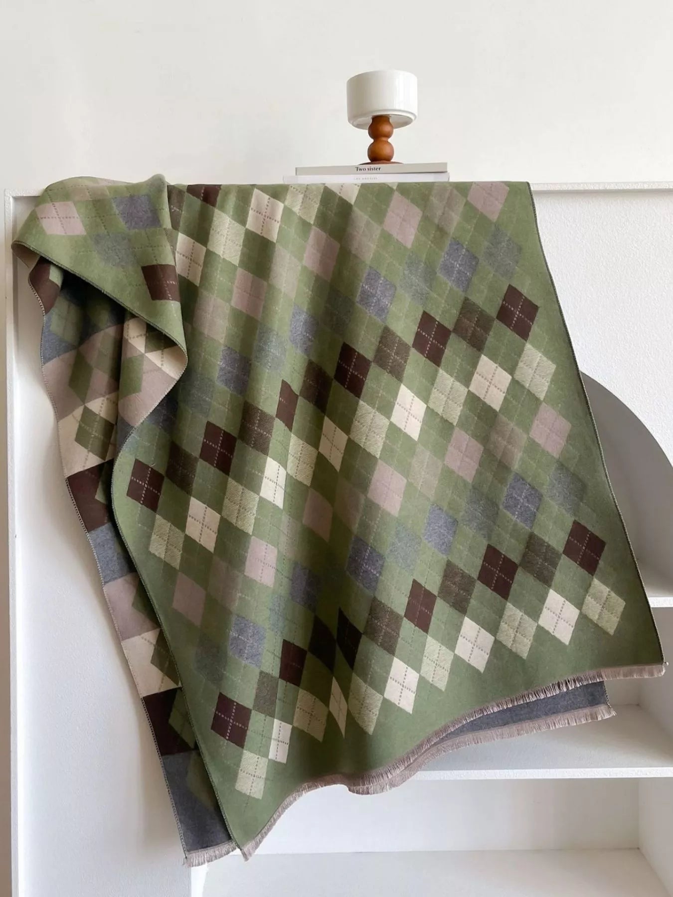 Sarah Express Women's Diamond Pattern Warm Scarf