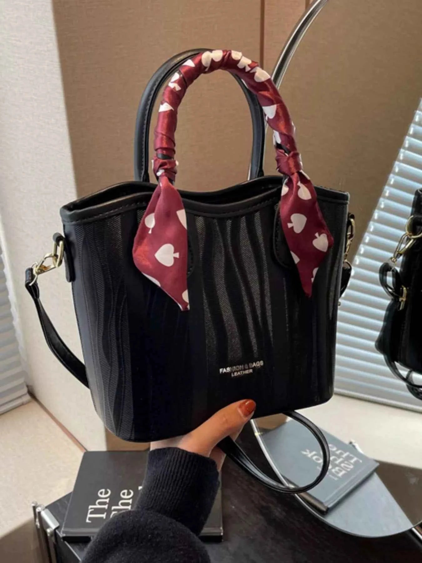 Sarah Express Women's Top Handle Crossbody Bag - Medium PU Leather Handbag