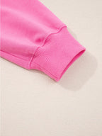 Sarah Express Women's Solid Color Collared Pullover and Central Seam Pants Set