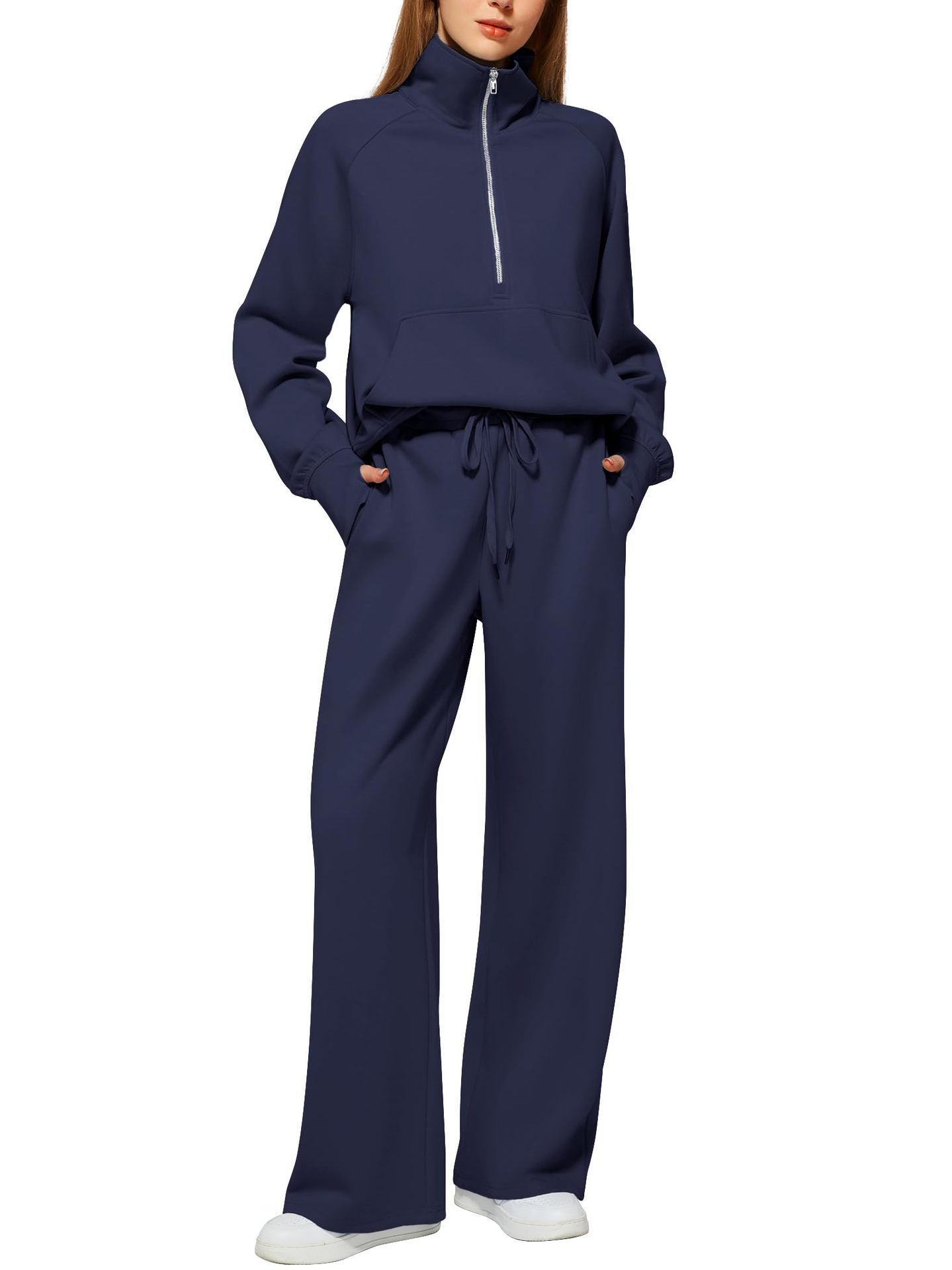 Sarah Express Women's Long Sleeve Sweater and Trousers Two-Piece Casual Lounge Set