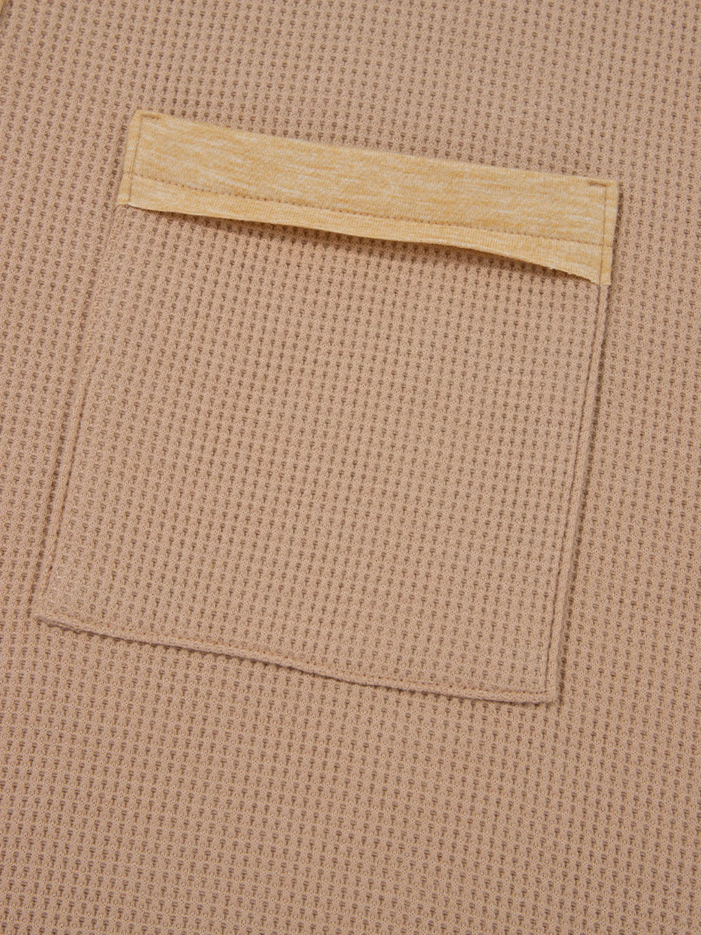 Sarah Express Women's Waffle Textured Tunic Henley Top with Slits