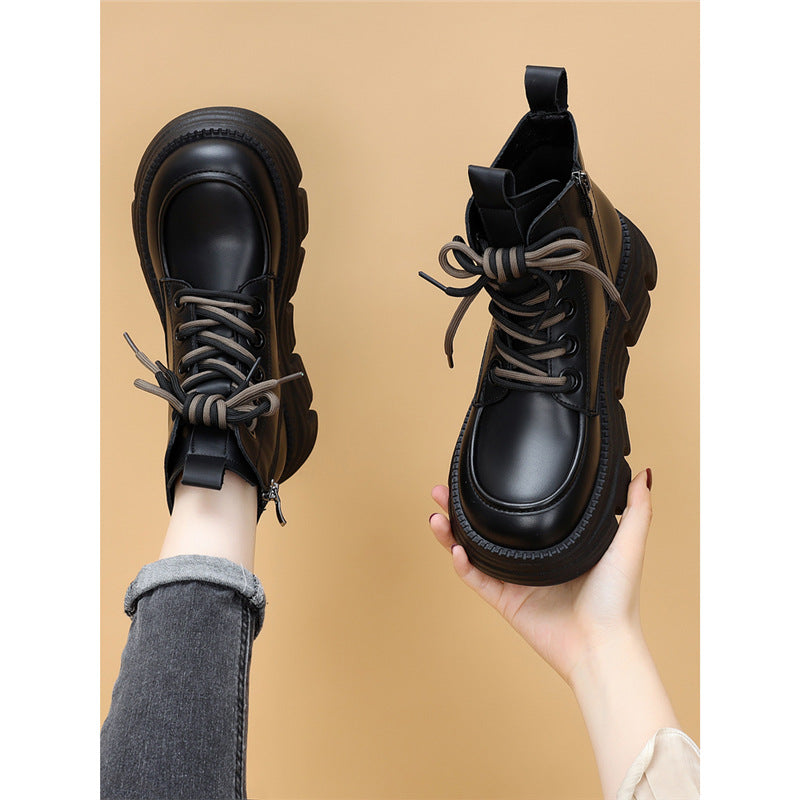 Sarah Express Women's Wool-Lined Waterproof Genuine Leather Winter Boots | Warm Mid-Heel Low Shaft Boots